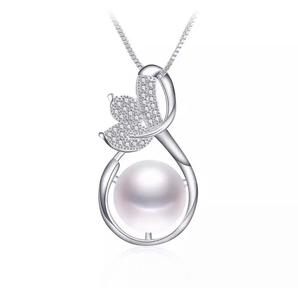 Freshwater Simulated Pearl S 925 Sterling Silver Pendant Necklace - Picture 1 of 4
